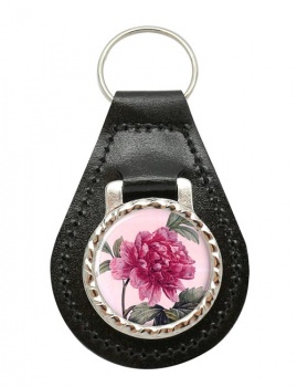 Peony Leather Key Fob