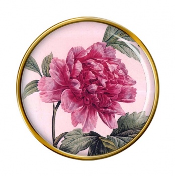 Peony Round Pin Badge