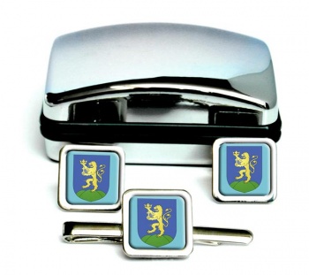 Pest Square Cufflink and Tie Clip Set