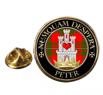 Peter Scottish Clan Round Pin Badge