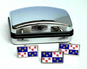 Picardie Picardy (France) Flag Cufflink and Tie Pin Set
