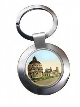 Cathedral Square Pisa Italy Chrome Key Ring