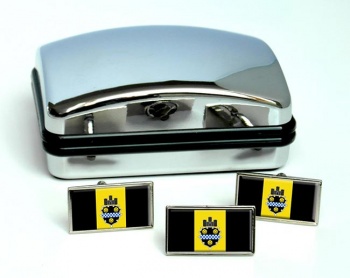 Pittsburgh PA Flag Cufflink and Tie Pin Set