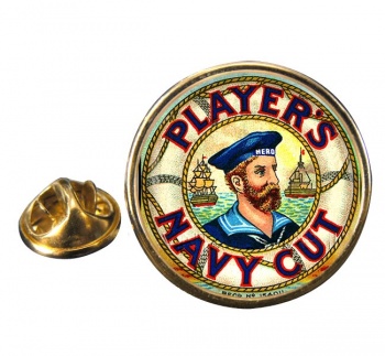 Players Navy Cut Round Pin Badge