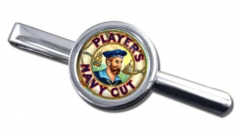 Players Navy Cut Round Tie Clip