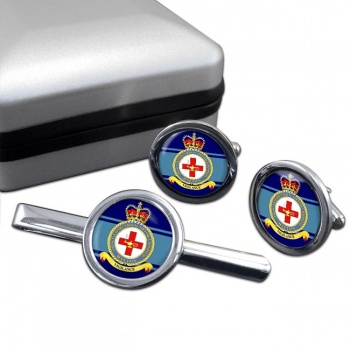 RAF Station Princess Mary's Royal Air Force Hospital Halton Round Cufflink and Tie Clip Set