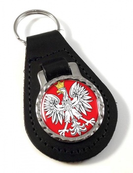 Poland Polska Leather Key Fob