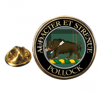 Pollock Scottish Clan Round Pin Badge