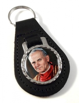 Pope John-Paul II Leather Key Fob
