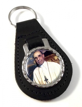 Pope Pius XII Leather Key Fob
