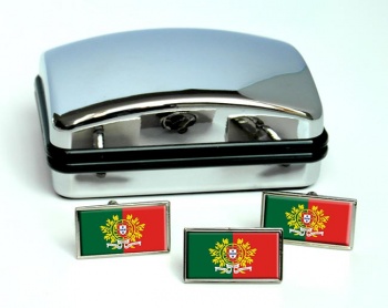 Portuguese Armed Forces (Forças Armadas) Rectangle Cufflink and Tie Pin Set