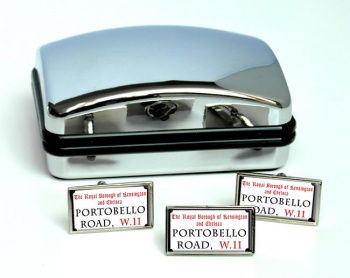 Portobello Road Rectangle Cufflink and Tie Pin Set