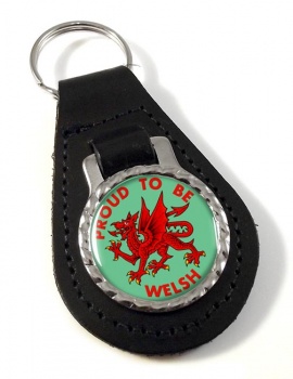 Welsh and Proud Leather Key Fob