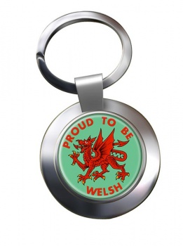Welsh and Proud Chrome Key Ring