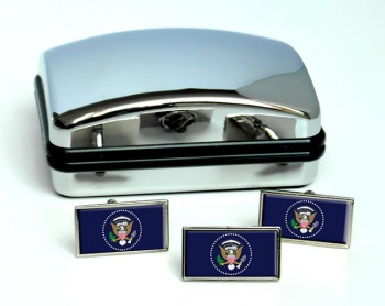 President Of The United States Of America Rectangle Cufflink and Tie Pin Set