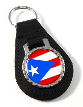 Puerto Rico Leather Key Fob