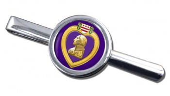 Purple Heart Round Tie Clip