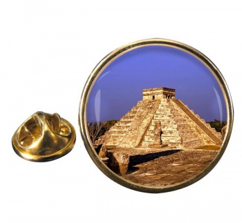 Pyramid Mexico Round Pin Badge