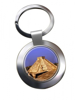 Pyramid Mexico Chrome Key Ring