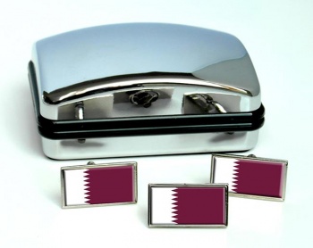 Qatar Flag Cufflink and Tie Pin Set