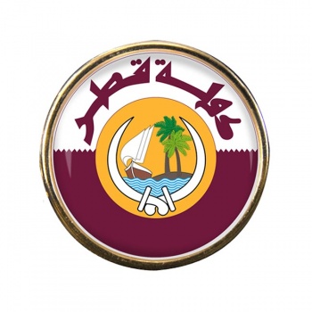 Qatar Round Pin Badge