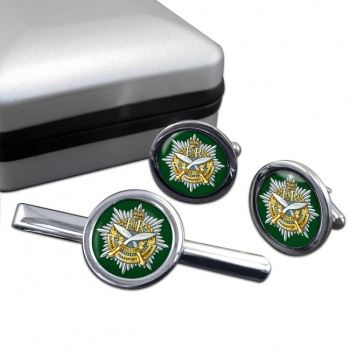 Queen's Own Gurkha Transport Regiment (British Army) Round Cufflink and Tie Clip Set