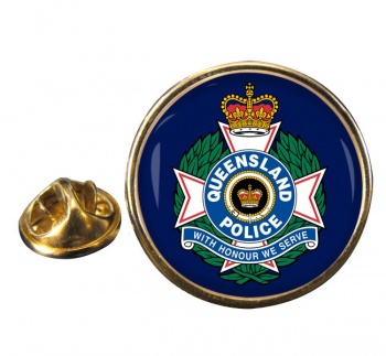 Queensland Police Round Pin Badge