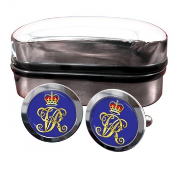 Monogram of Queen Victoria Round Cufflinks