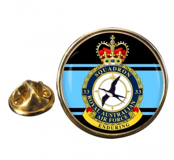 33 Squadron RAAF Round Pin Badge