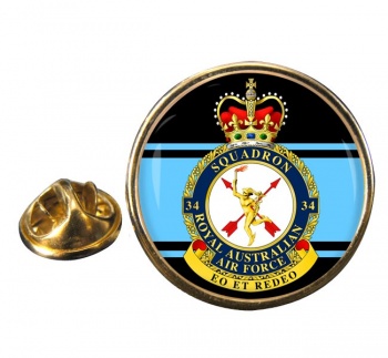 34 Squadron RAAF Round Pin Badge