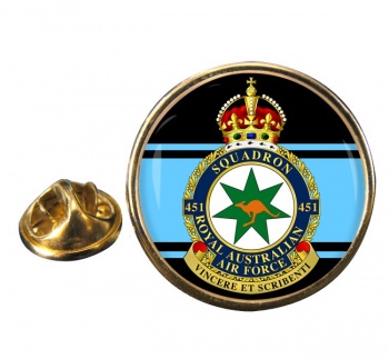451 Squadron RAAF Round Pin Badge