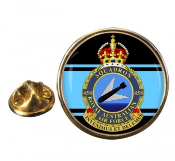 458 Squadron RAAF Round Pin Badge