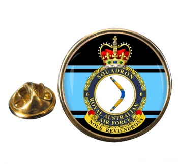 6 Squadron RAAF Round Pin Badge