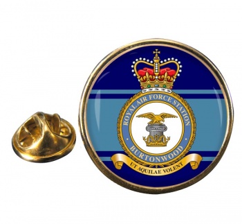 RAF Station Burtonwood Round Pin Badge
