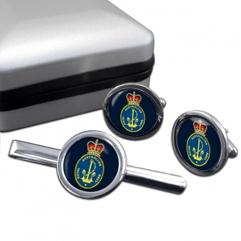 Royal Australian Navy Round Cufflink and Tie Clip Set