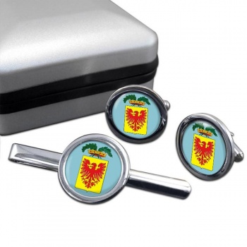 Provincia di Ravenna (Italy) Round Cufflink and Tie Clip Set