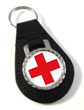 Red Cross Leather Key Fob