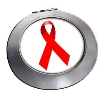 Red Ribbon Awareness Chrome Mirror