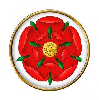 Red Rose of Lancaster Round Pin Badge