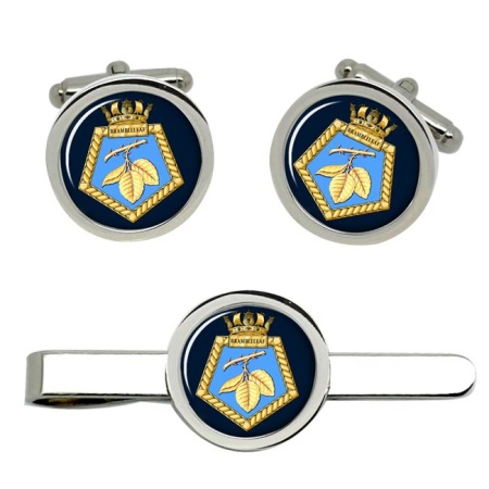 RFA Brambleleaf, Royal Navy Cufflink and Tie Clip Set