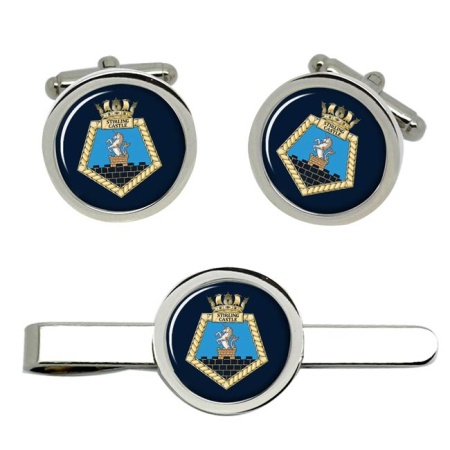 RFA Stirling Castle, Royal Navy Cufflink and Tie Clip Set