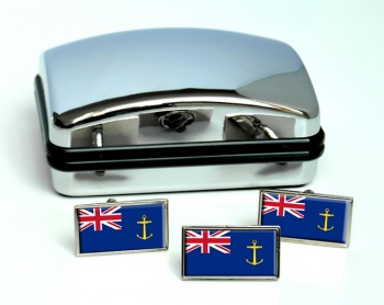 Royal Fleet Auxiliary Flag Rectangle Cufflink and Tie Pin Set