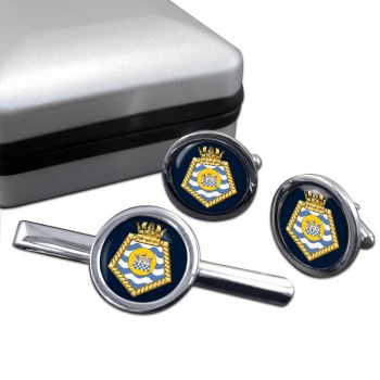 RFA Fort Duquiesne (Royal Navy) Round Cufflink and Tie Clip Set