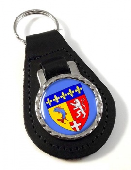 Rhone-Alpes (France) Leather Key Fob