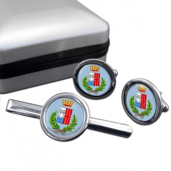 Rimini (Italy) Round Cufflink and Tie Clip Set