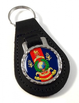 Royal Marines Band Service Leather Key Fob