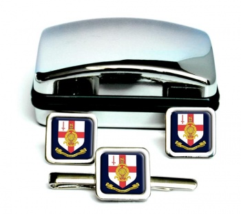 Royal Marines Reserves City of London Square Cufflink and Tie Clip Set