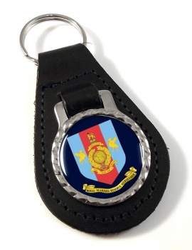 Royal Marines Reserves Merseyside Leather Key Fob