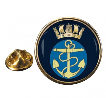 Royal Navy Fouled Anchor and Crown Round Pin Badge