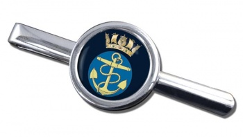 Royal Navy Fouled Anchor and Crown Round Tie Clip